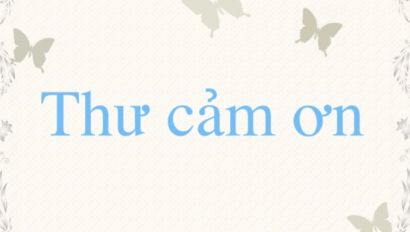 THƯ CẢM ƠN