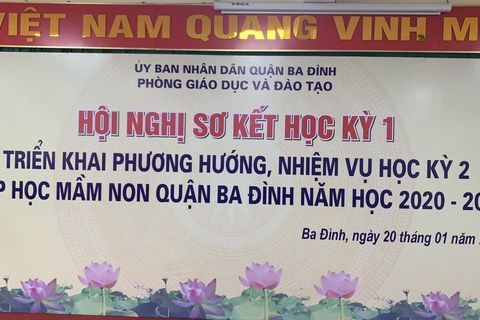 Hội nghị Sơ kết học kỳ I, triển khai phương hướng, nhiệm vụ học kỳ II cấp học mầm non quận Ba Đình năm học 2020 – 2021