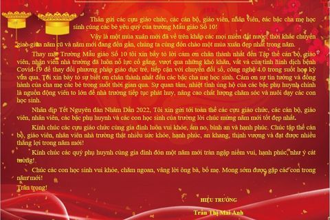 Trường Mẫu giáo Số 10 chúc Tết Nhâm Dần 2022