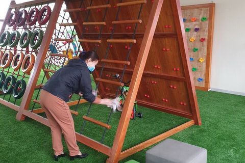 Trường Mẫu giáo Số 10 thực hiện tốt công tác vệ sinh và phòng, chống dịch để đón học sinh quay trở lại trường