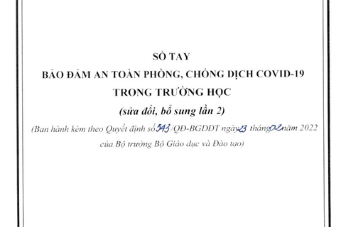 BGDĐT ban hành quyết định phê duyệt Sổ tay bảo đảm an toàn phòng chống dịch Covid-19 trong trường học