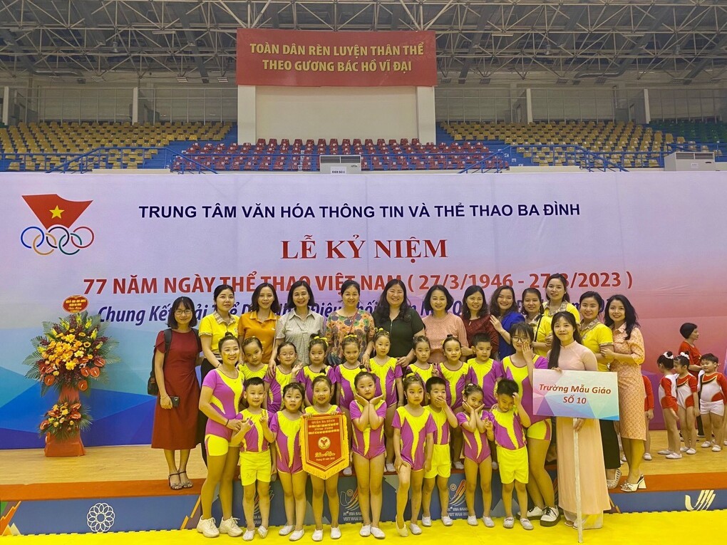 Trường Mẫu giáo Số 10 tham gia chung kết “Giải Thể dục nhịp điệu khối mầm non'' quận Ba Đình năm 2023