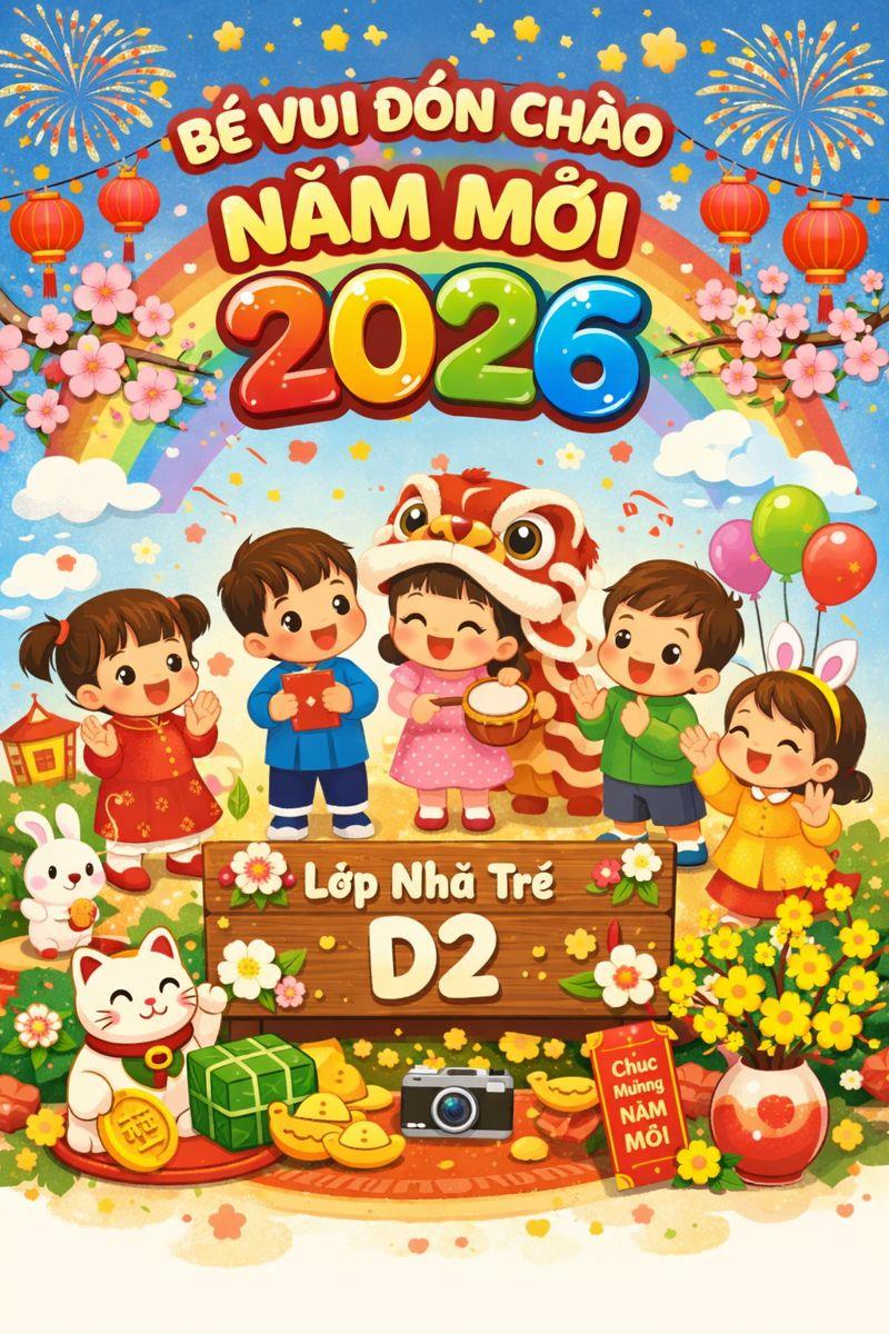 BÉ VUI ĐÓN CHÀO NĂM MỚI 2026 LỚP NHÀ TRẺ D2