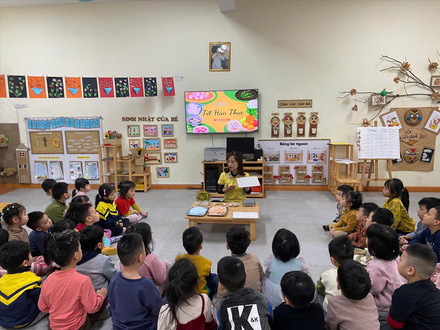 Tết Hàn thưc "Trải nghiệm làm bánh Trôi nước" của các  Bé lớp B1