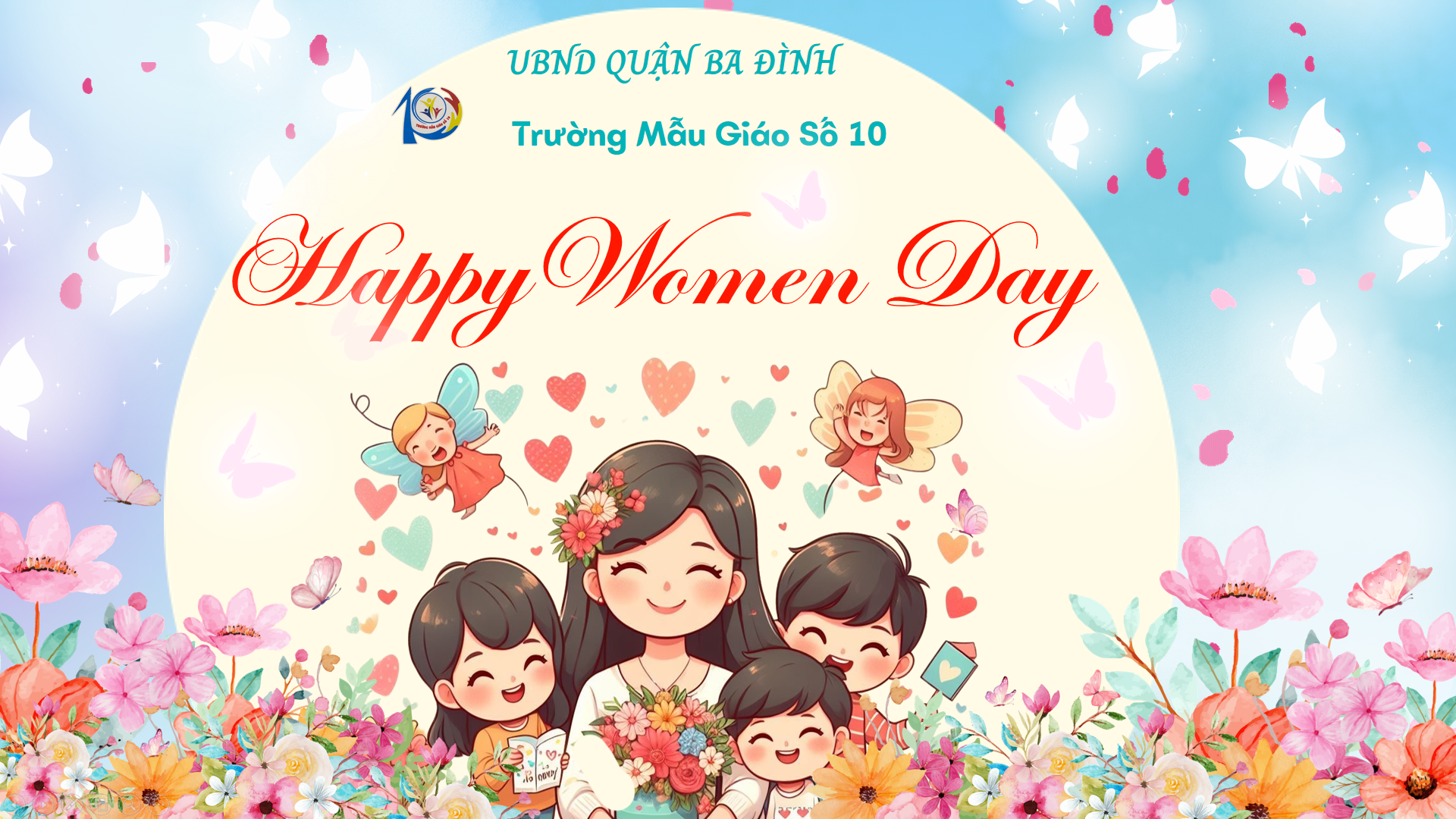 Trường Mẫu giáo số 10 tổ chức  “Sáng tạo - triển lãm tranh”  nhân dịp kỷ niệm 115 năm ngày Quốc Tế phụ nữ 8.3