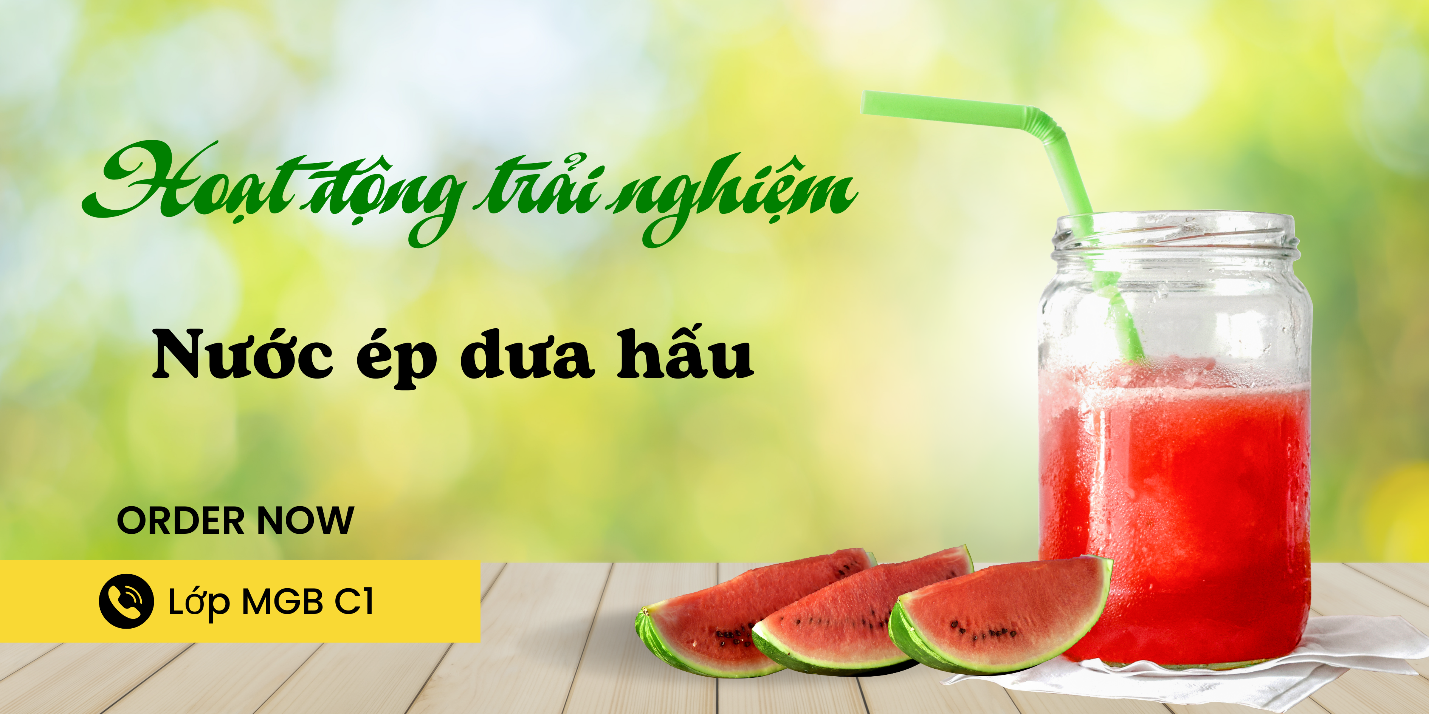 Sôi động mùa hè cùng các bé lớp Mẫu giáo C1 - Trường MG Số 10 qua những ly nước ép sinh tố dưa hấu.