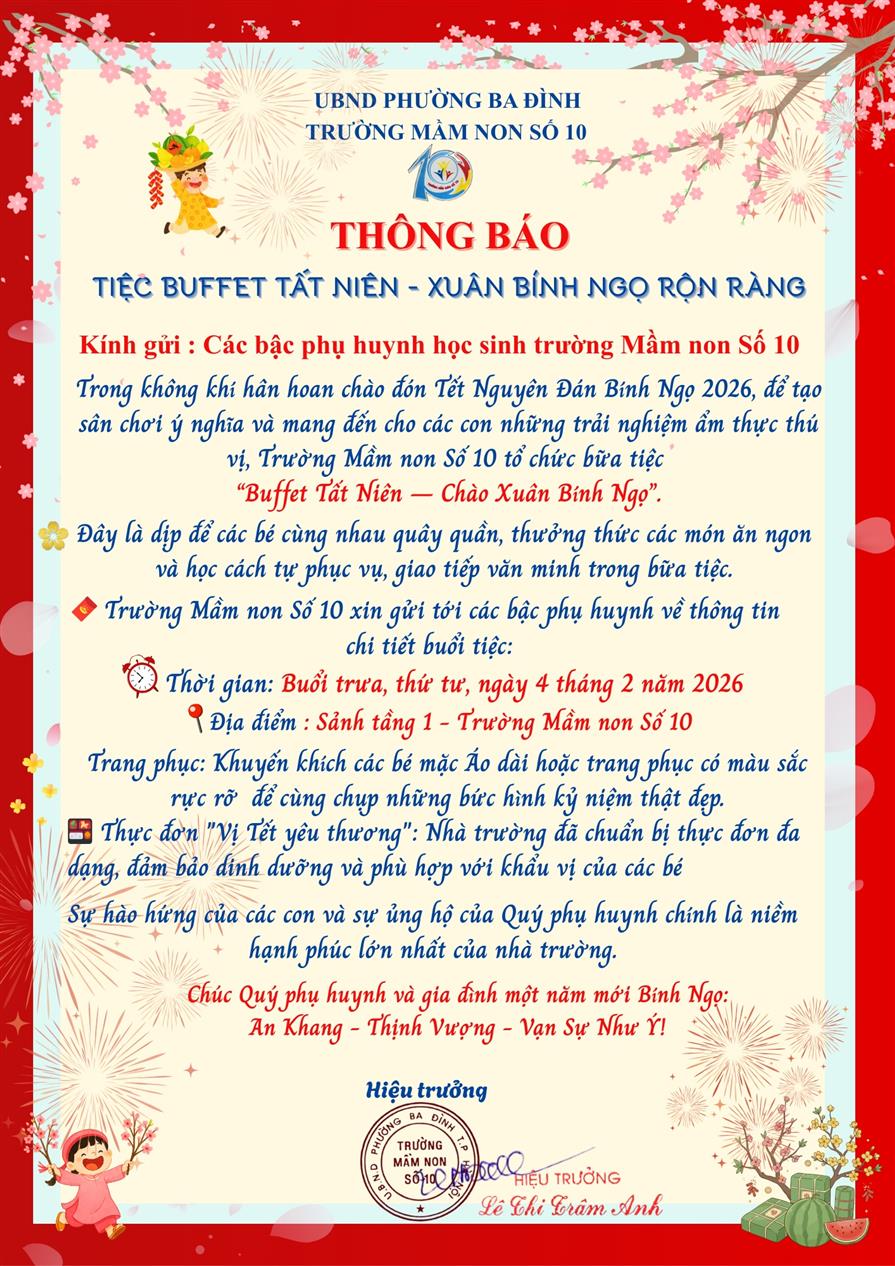 TIỆC BUFFET TẤT NIÊN - XUÂN BÍNH NGỌ RỘN RÀNG
